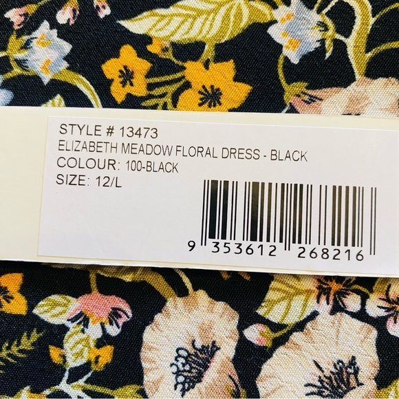 Rolla's Lizzy Elizabeth Meadow Floral Dress Black Size 12 / L Boho Casual NEW - Picture 11 of 16
